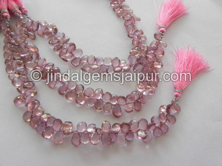 Pink Quartz Faceted Pear